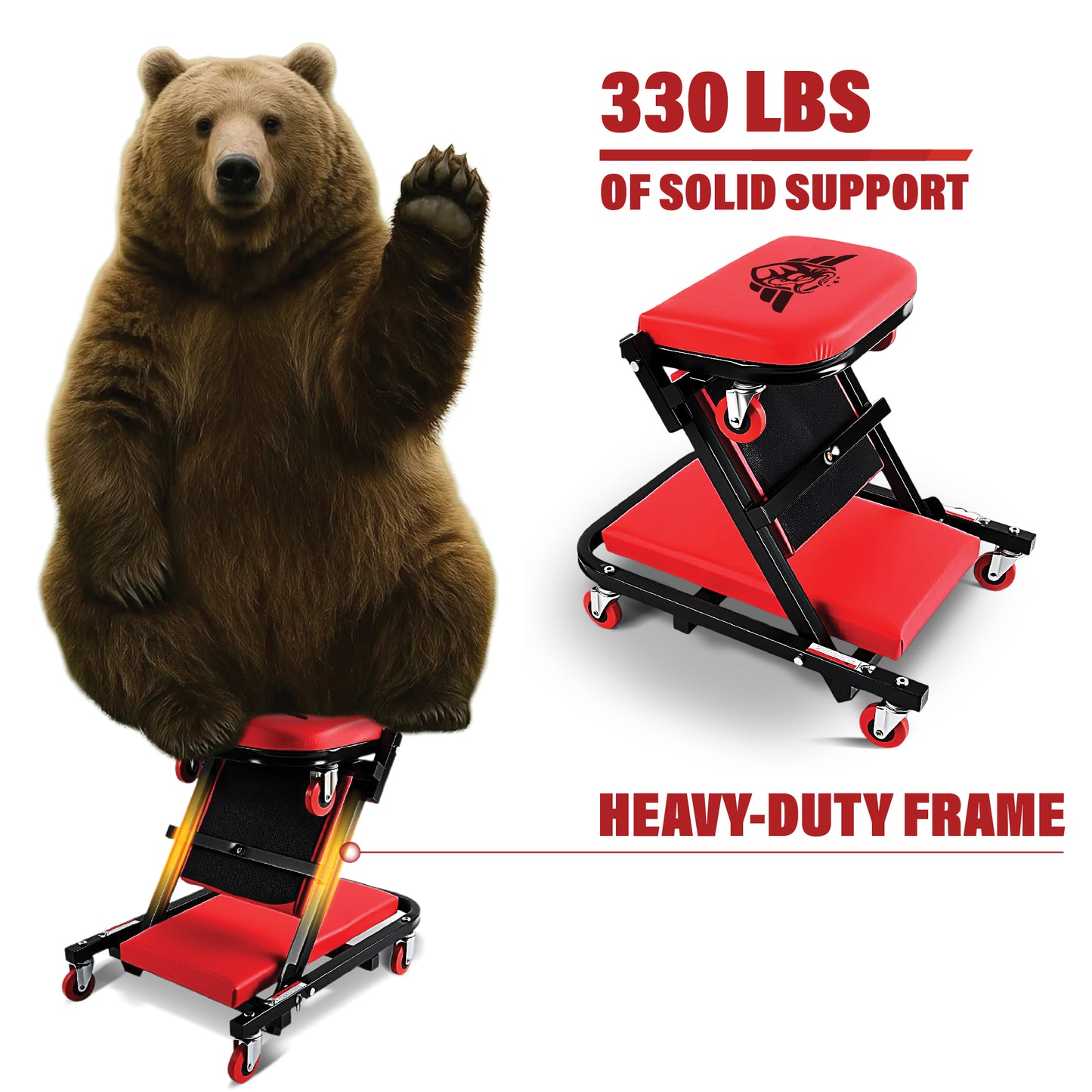 Foldable Z Mechanic Creeper 2 in 1 Bench & Seat 40 in