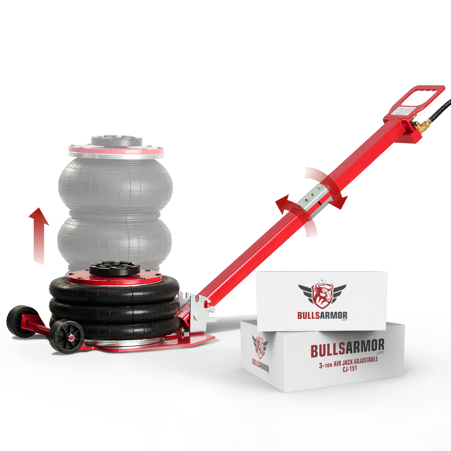 Pneumatic Car Jack - Air Jack 3 Ton - Adjustable Handle
