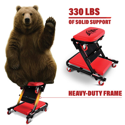Foldable Z Mechanic Creeper 2 in 1 Bench & Seat 40 in