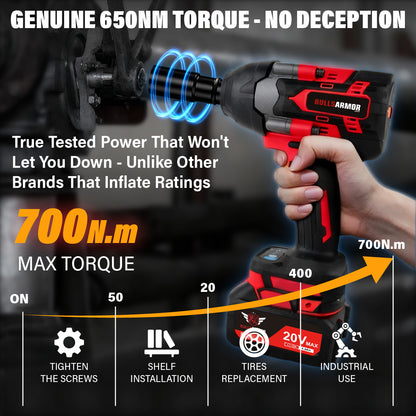 Cordless Impact Wrench 700 Nm All-In-One Kit High Torque Power Tool 20V