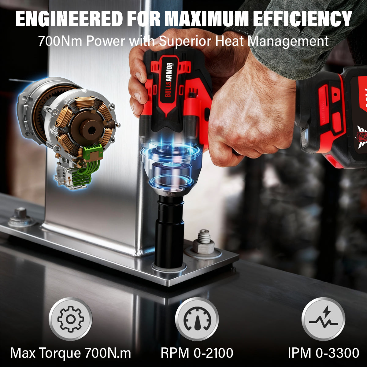 Cordless Impact Wrench 700 Nm All-In-One Kit High Torque Power Tool 20V