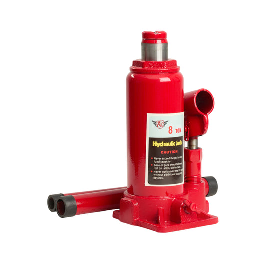 Hydraulic Car Jack - 8 Ton Bottle Jack - Extended Pump Handle