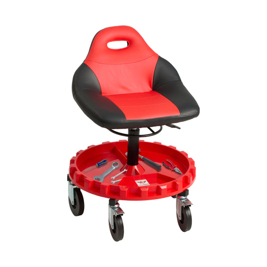 Rolling Mechanic Chair - Backrest - Oversized Cushion with Tool Plate