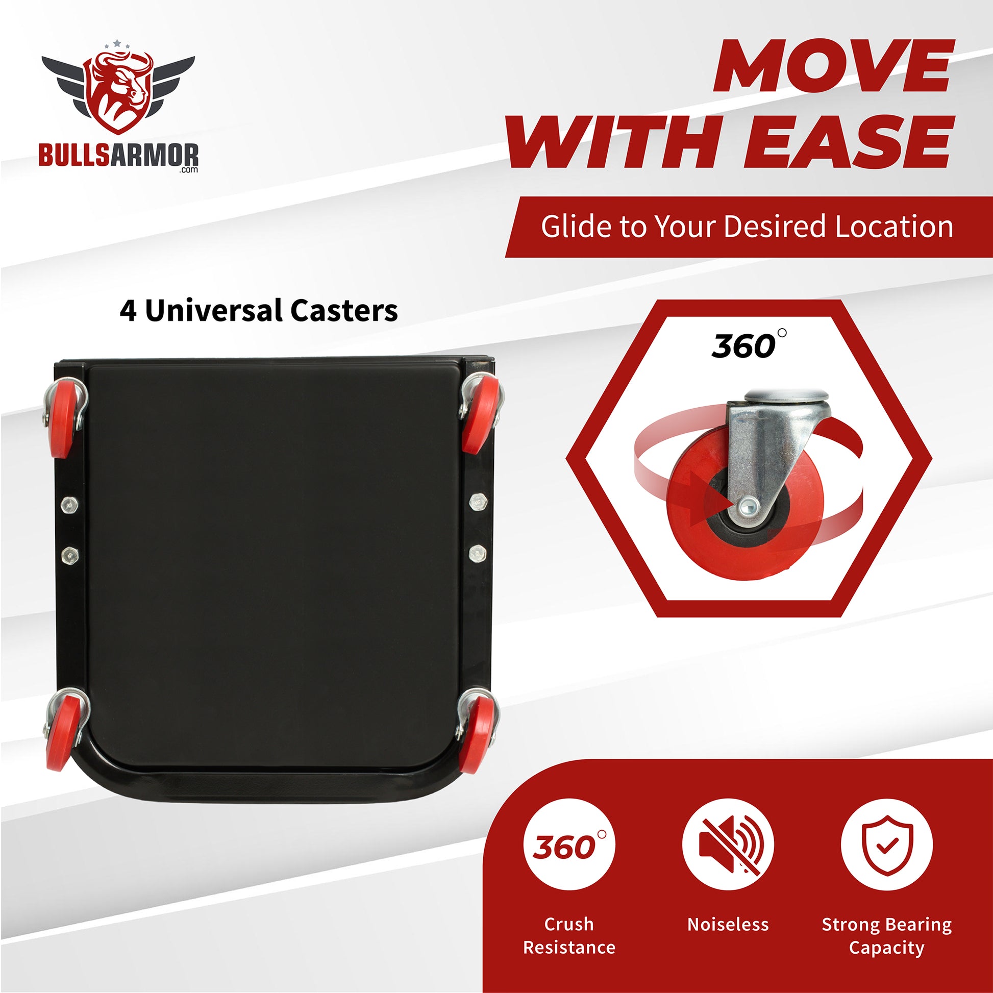 Bulls Armor product with 4 universal casters on a white background