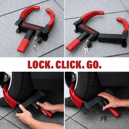Heavy Duty Wheel Lock  Universal Adjustable Anti Theft Tire Clamp with 3 Keys