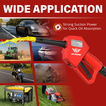 BullsArmor Portable Fuel Transfer Pump - 4.2 GPM