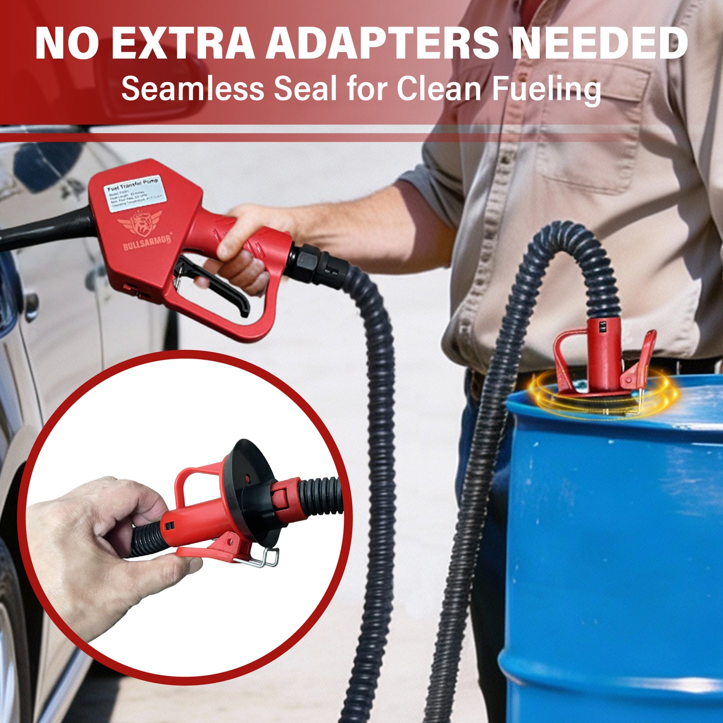 BullsArmor Portable Fuel Transfer Pump - 4.2 GPM
