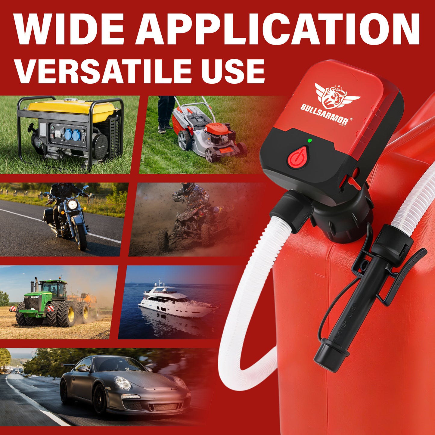 BullsArmor Portable Fuel Transfer Pump - 3.2 GPM