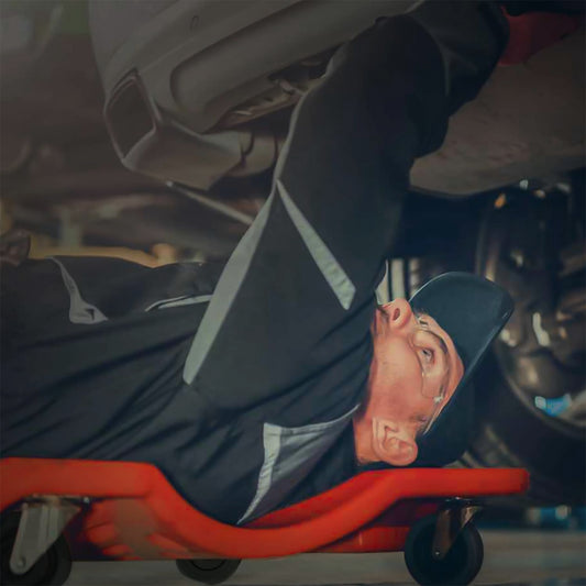 Plastic Mechanic Creeper - Padded Headrest - Dual Tool Trays
