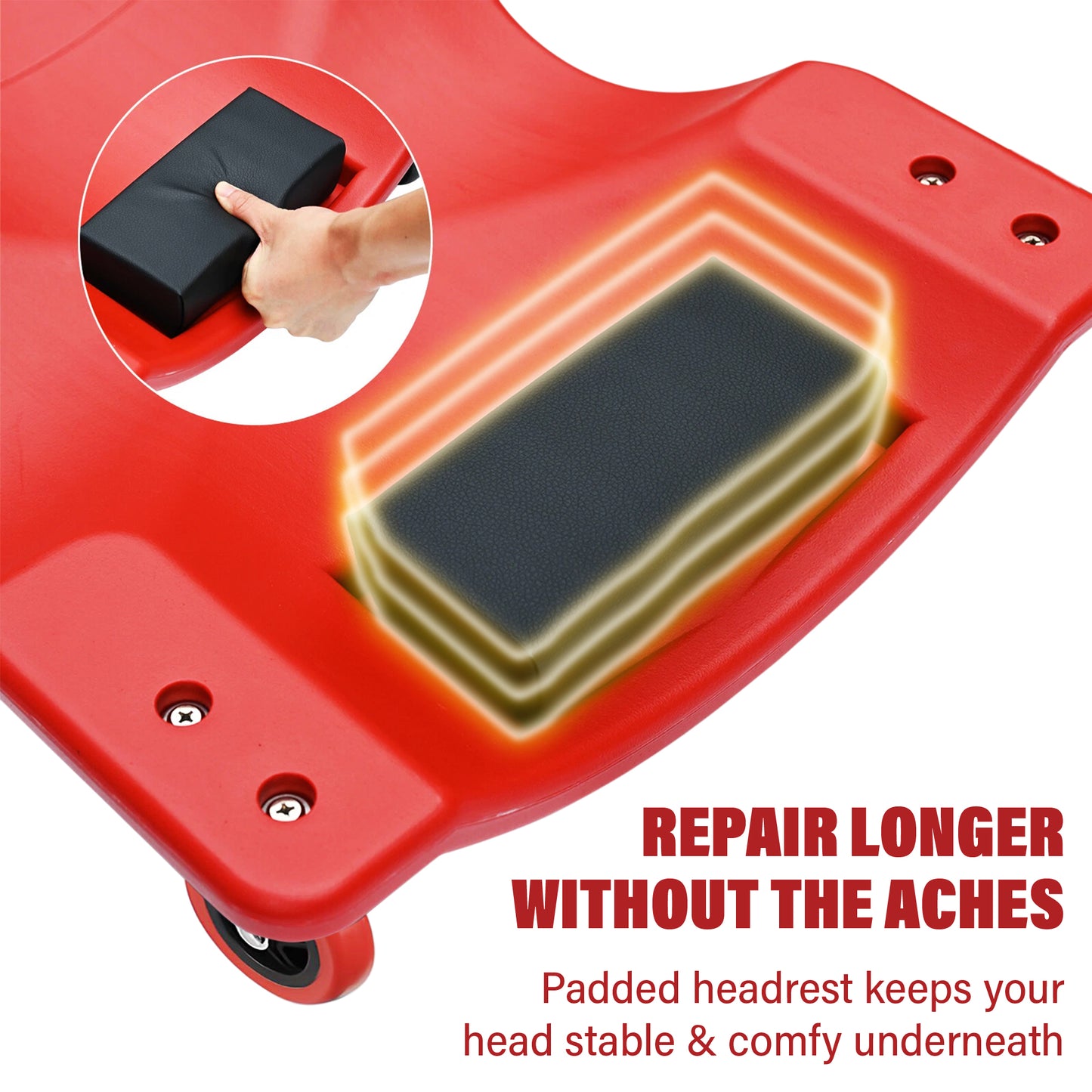 Plastic Mechanic Creeper Padded Headrest Dual Tool Trays