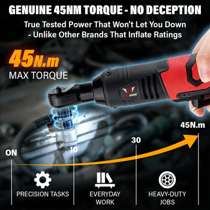 Cordless Ratchet Wrench 45 Nm All-In-One Kit High Torque Power Tool 12V
