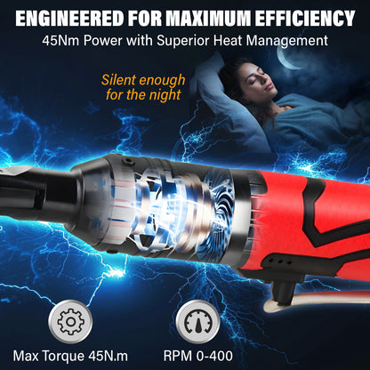 Cordless Ratchet Wrench 45 Nm All-In-One Kit High Torque Power Tool 12V