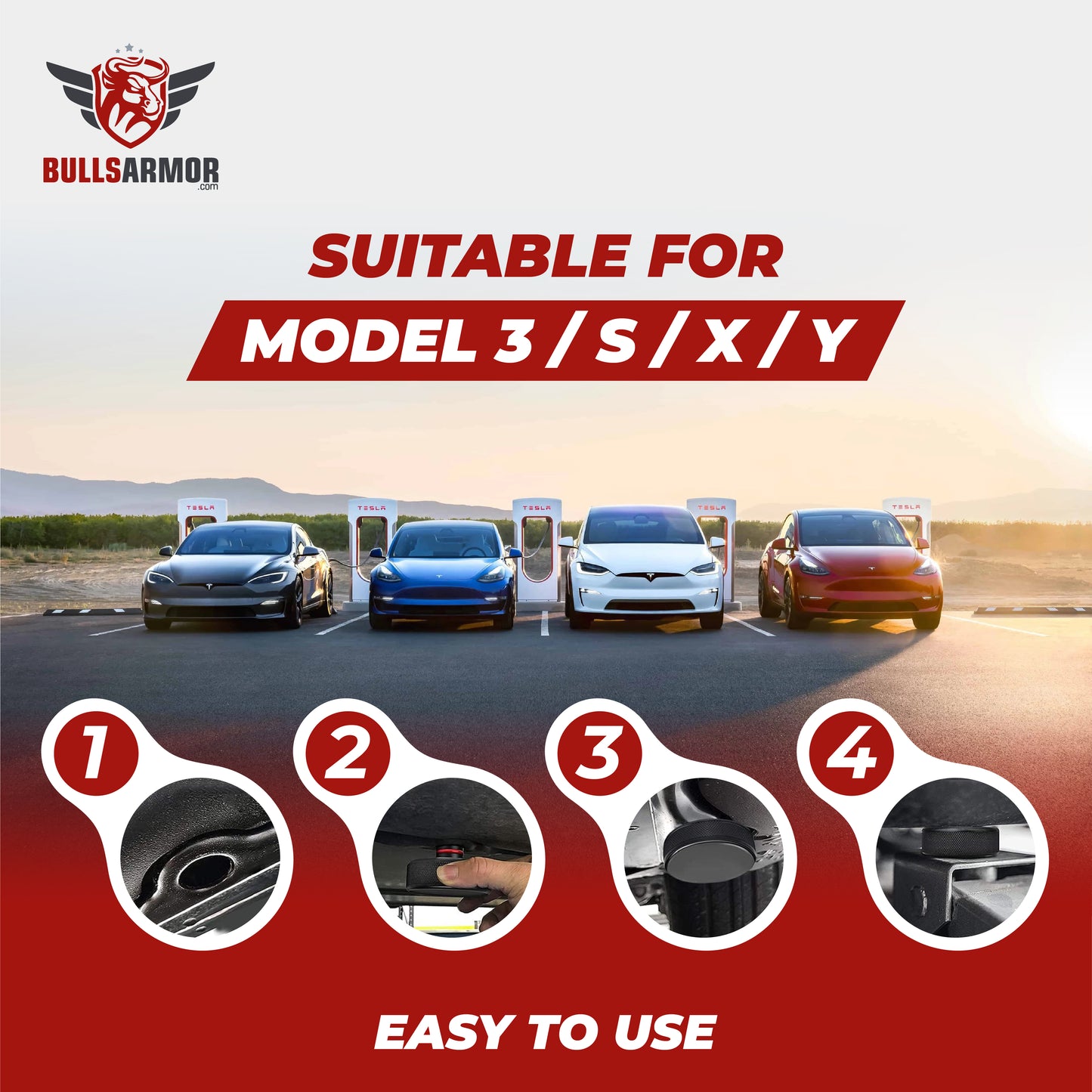 BullsArmor Tesla Jack Pad Set – 4-Pack