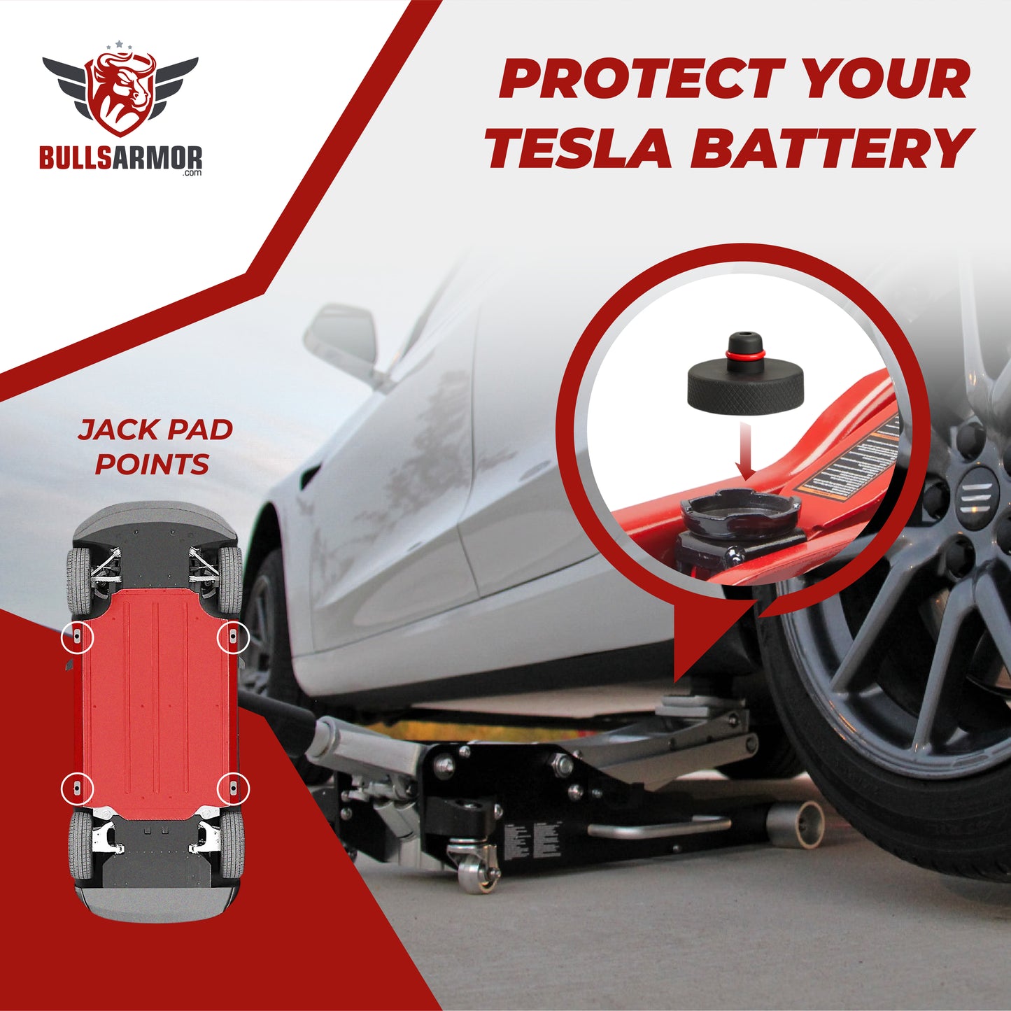 BullsArmor Tesla Jack Pad Set – 4-Pack
